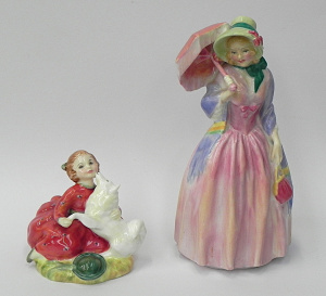 Lot 176 - 2 x vintage Royal Doulton figurines inc Miss Demure Rd No 753474 (19cm