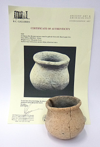 Lot 193 - Vintage Chinese Xia Dynasty bulbous vessel with flared rim, Circa 2007