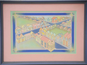 Kerri Stokes (Active c1980 -90s) Framed Gouache - Townscape - signed lower centr