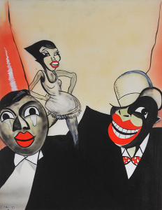 Kerri Stokes (Active c1980 -90s) Unframed Gouache - Jazz (After Paul Colin) - Si