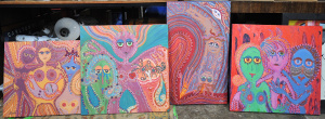 Lot 013 - Kerri Stokes (Active c1980 -90s) set of 4 x Oil Paintings on Canvas -