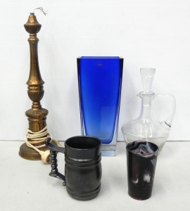 Lot 024 - Small group lot - Victorian Slag Glass Tumbler, Krosno modernist Art G