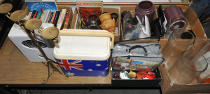 Lot 025 - Large group lot - 6 x boxes incl Glassware, china, Books & Ephemer