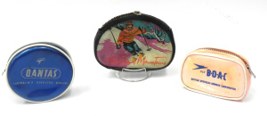 Lot 030 - 3 x 1960s Miniature Bags inc Airline - Qantas & B-O-A-C British Ov
