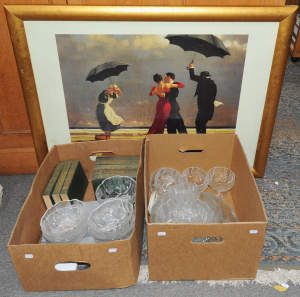 Lot 049 - 2 x Boxes Mixed inc Mid Century Japanese Vintage Hoya Crystal iceberg