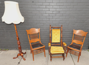 Lot 050 - Group lot of occasional Furniture inc Edwardian Dexter Rocking chair w