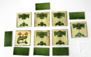 Lot 083 - Group lot c1900s Art Nouveau Tiles inc Tube lined Richards & T &a