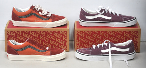 Lot 084 - 2 x Boxed pairs As New Vans Shoes incl Old Skool In Autumn Leaf Colour