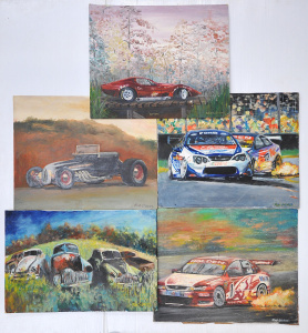 Lot 115 - Robert Stokes (Active c1970 - 90s) 5 x unframed Oil Paintings all feat