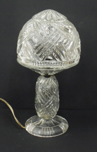 Lot 131 - Vintage Crystal Boudoir Mushroom Lamp 39cm H