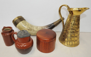 Lot 141 - Mixed Group lot inc Decorative Horn with metal mounts, JS & S Engl