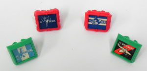 Lot 174 - 4 x Vintage R & L Cereal Toy Footy Club Rings - Blues, Cats, Bombe