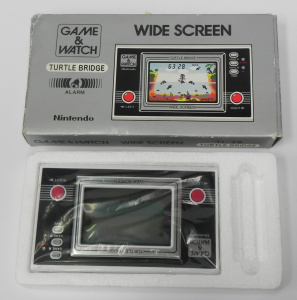 Lot 175 - As New In Box Nintendo Game & Watch Wide Screen Turtle Bridge w Ma