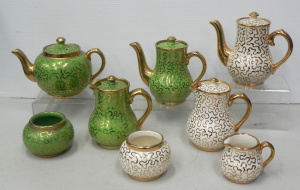 Lot 188 - Group Vintage Sudlow Burslem Teaware inc Green & Gilt Tea & Co