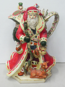 Lot 191 - Large modern Studio Nova ceramic Novelty Jug - Woodland Holly Santa -