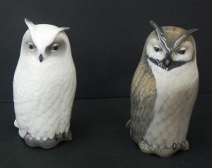 Lot 209 - 2 x Royal Copenhagen Ceramic Owl Figures inc Snowy Owl Model 155 and B