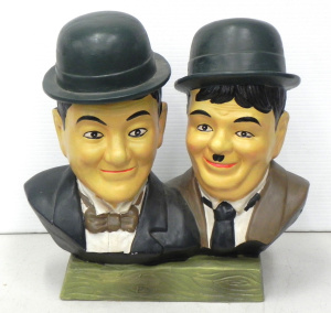 Lot 210 - Vintage Style Laurel & Hardy Ceramic Bust 32cm H