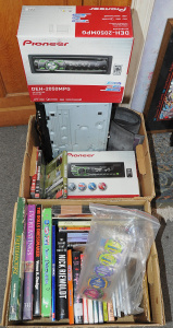 2 x Boxes of Mixed Electronics & Books & CDs incl 2 x Boxed Pioneer Car