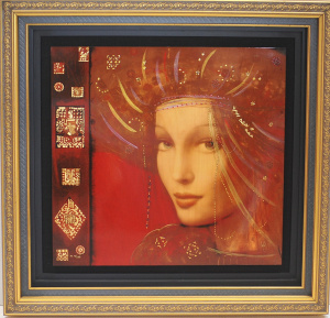 Lot 006 - Csaba Markus (1953 - ) Large Gilt framed Hand Embellished Print - Herm