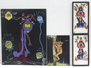 Lot 008 - Kerri Stokes (Active c1970s - 90s) 4 x Oil Paintings - Clowns & Cr