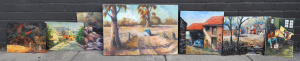 Lot 010 - Robert Stokes (Active c1970s - 90s) 7 x Unframed Oil Paintings - all f