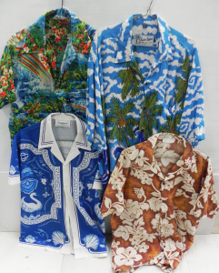 Lot 015 - 4 x Vintage & Modern Mens short Sleeved Summer Shirts - various la