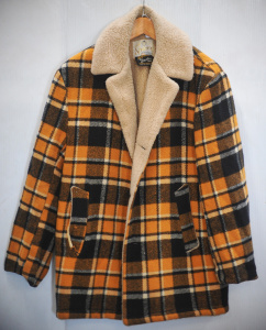 Lot 016 - Vintage Fur lined Spicer Branded Lumber Jacket w Yellow & Black Ch