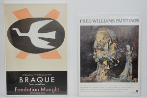 Lot 024 - 2 x framed Vintage Exhibition Posters - Fred Williams Paintings + Geor