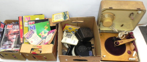 Lot 027 - Mixed vintage group inc Philips Autosonic Disk-Jockey portable record