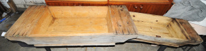 Lot 044 - 2 x Vintage Wooden Pine Troughs - Largest is Approx 140cm W