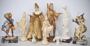 Lot 054 - Group of vintage figurines inc Guiseppe Armani (27cm H), Italian kitsc