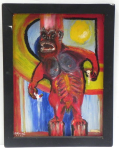 Lot 082 - Duncan Raymond Rands (1948 - 2025) Framed Oil Painting - King Kong - s