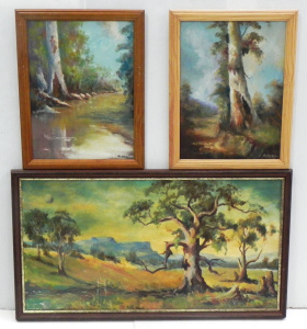 Lot 083 - Robert Stokes (Active c1970s - 90s) 3 x framed Oil Paintings - all Aus