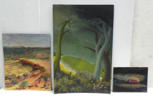 Lot 111 - Robert Stokes (Active c1970s - 90s) 3 x unframed oil Paintings - large