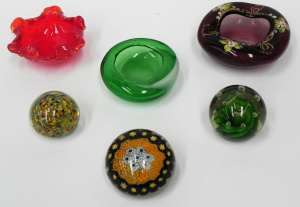Lot 152 - Group of Murano and other art glass w 3 x dishes inc aventurine ruby,