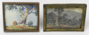 Lot 172 - 2 x framed Miniature Australian Watercolour Paintings - Norman Cathcar