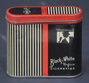 Lot 173 - Vintage Macovitch Black & White Virginia Cigarette Pocket Tin - ma
