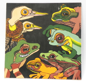 Lot 213 - Kerri Stokes (Active c1970s - 90s) Small unframed Ink & Gouache -
