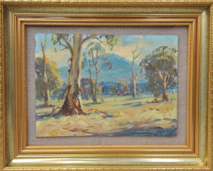 Attributed Ernest Vogel (1909 - 1993) Gilt framed Oil Painting - Australian Land