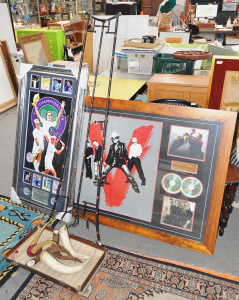 Mixed Lot incl Framed U2 Display, Assorted Animal Horns, Framed Roger Federer Di