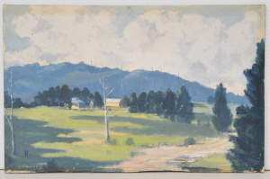 Norman Beatty Cathcart (1909 - 1970) Unframed Oil Painting - The Country Propert