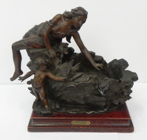 Lot 083 - mile Franois Carlier (1827-1879) - La Source - spelter figural jardini