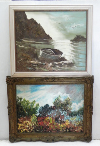 Lot 145 - 2 x Framed Oil Paintings - Ornate Gilt Framed unsigned Impressionist L