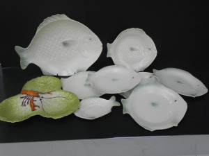 Lot 184 - Group lot Vintage English Ceramics inc 7 pces Shorter & Sons Fish