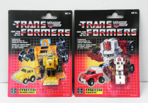 Lot 218 - 2 x Carded Reissues of G1 Transformer Minibots - Bumblebee & Swerv