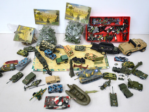 Lot 166 - Box lot Military Vehicles & Figures inc Hong Kong WWII figures, 3