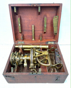 Lot 201 - c19thc boxed Troughton & Simms brass Theodolite