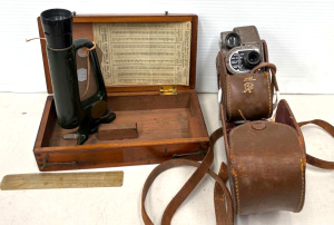 Lot 171 - 2 x items - 1950s Revere 8 movie Camera with leather case & 1940s