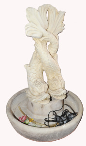 Lot 060 - Vintage cement fountain in 3 pieces - basin, plinth, pair of Classical