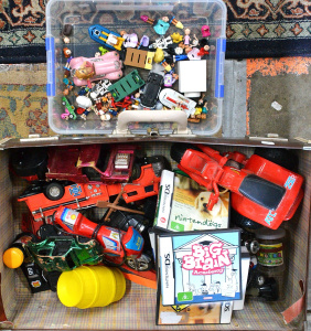 2 x Boxes of Assorted Toys incl G1 Seaspray Transformer, Barrel of Monkeys, Nin